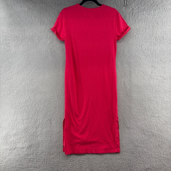 Polo Ralph Lauren T-Shirt Midi Dress Women’s Small Pink Red Slub Cotton - Picture 7 of 9